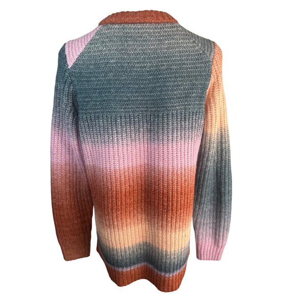 Madewell S Multicolor Gradient Sweater With Button Accents Acrylic Wool - Picture 15 of 16